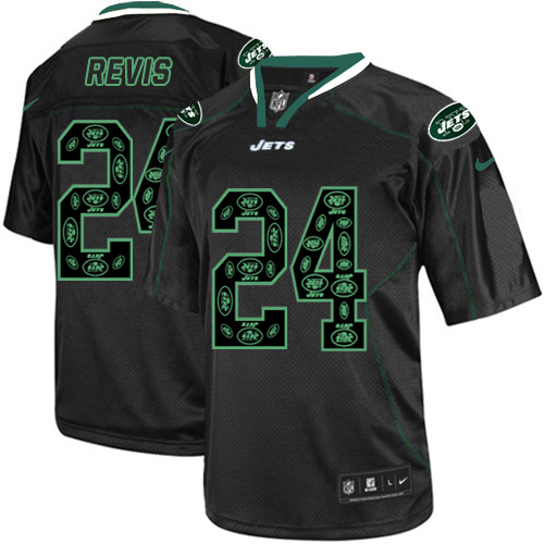 Men's Elite Darrelle Revis Nike Jersey New Lights Out Black - #24 NFL New York Jets